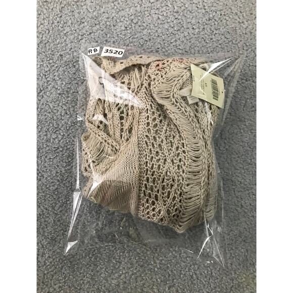 Boston Proper Cardigan Womens Sz XS Beige Crochet Drapey Open Front NWT - Picture 10 of 10